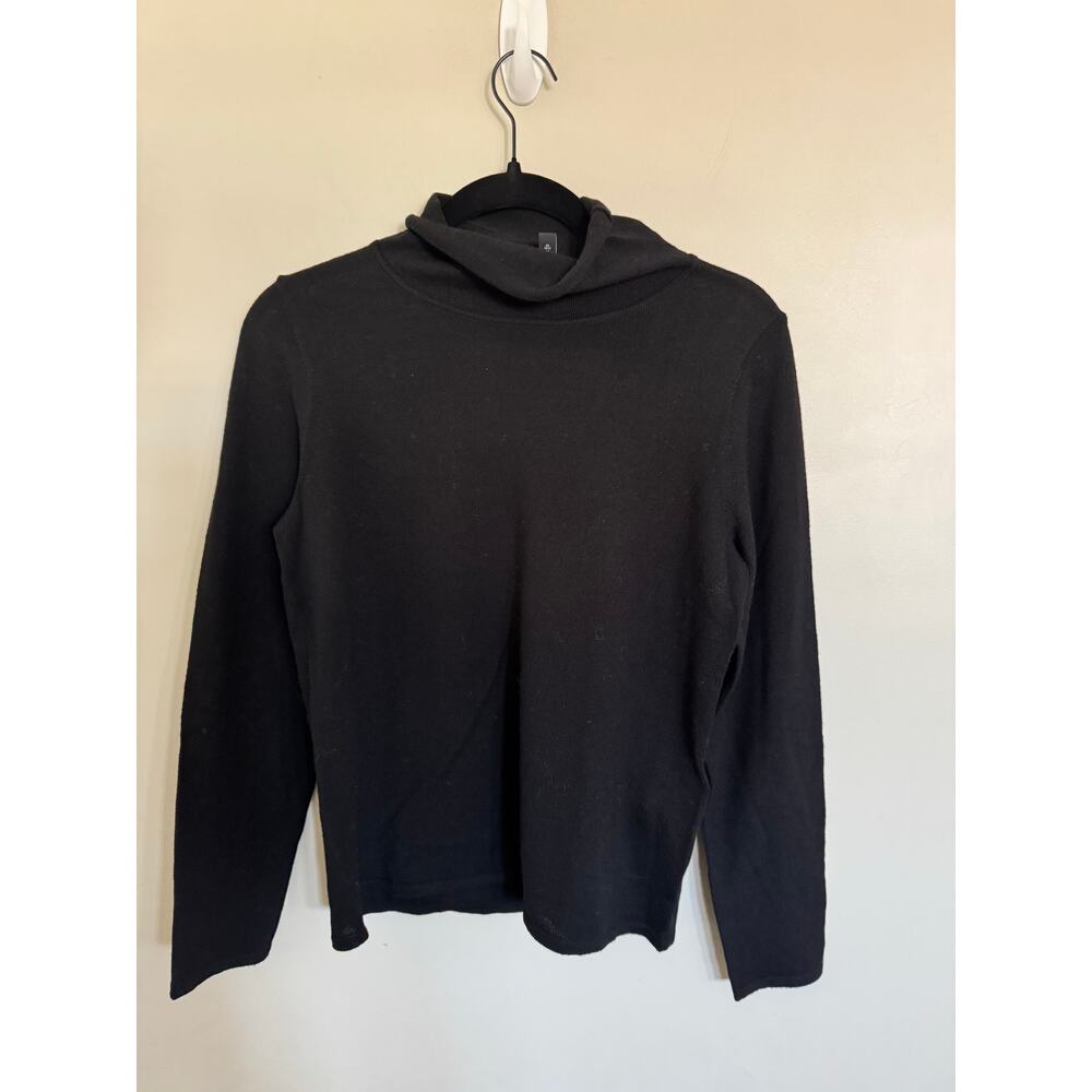 NWOT Eileen Fisher Fine Merino Turtleneck in Regenerative Wool in Black SZ XS